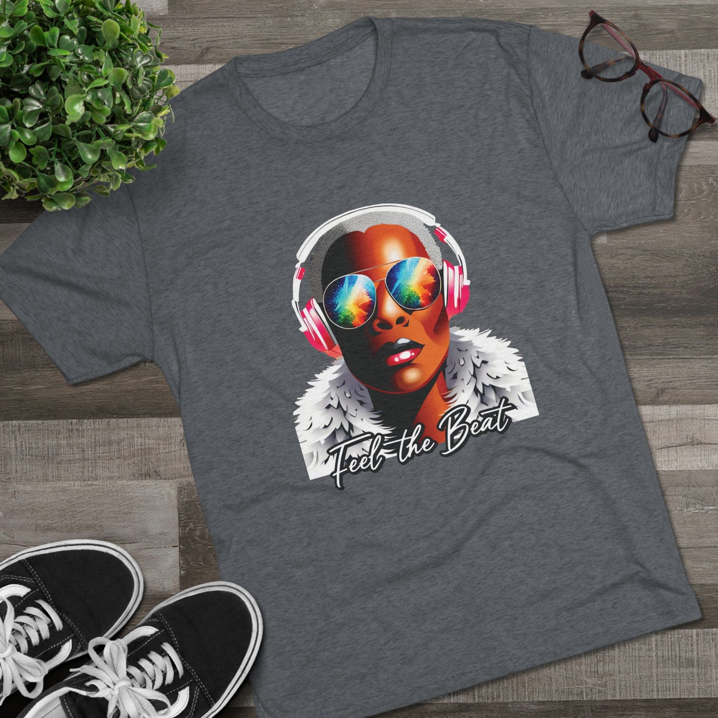 Feel the Beat - Unisex Tri-blend T-Shirt