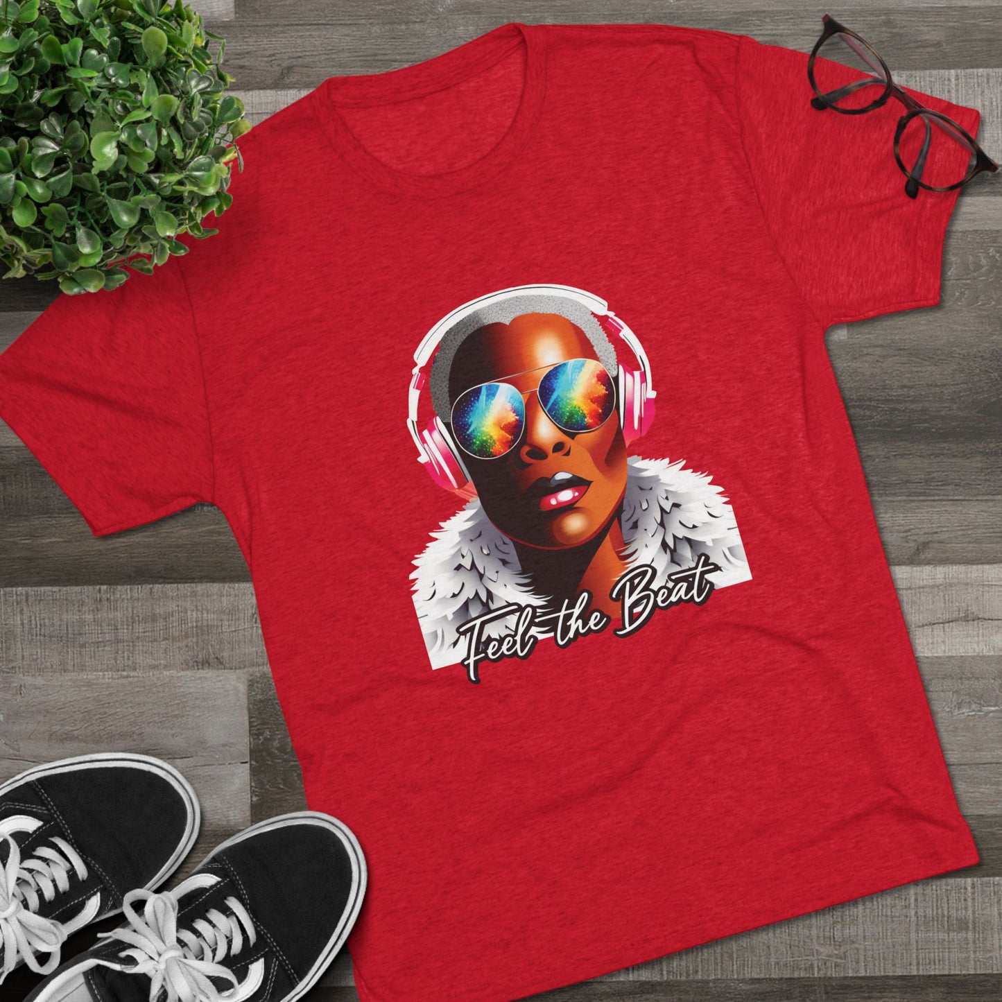 Feel the Beat - Unisex Tri-blend T-Shirt